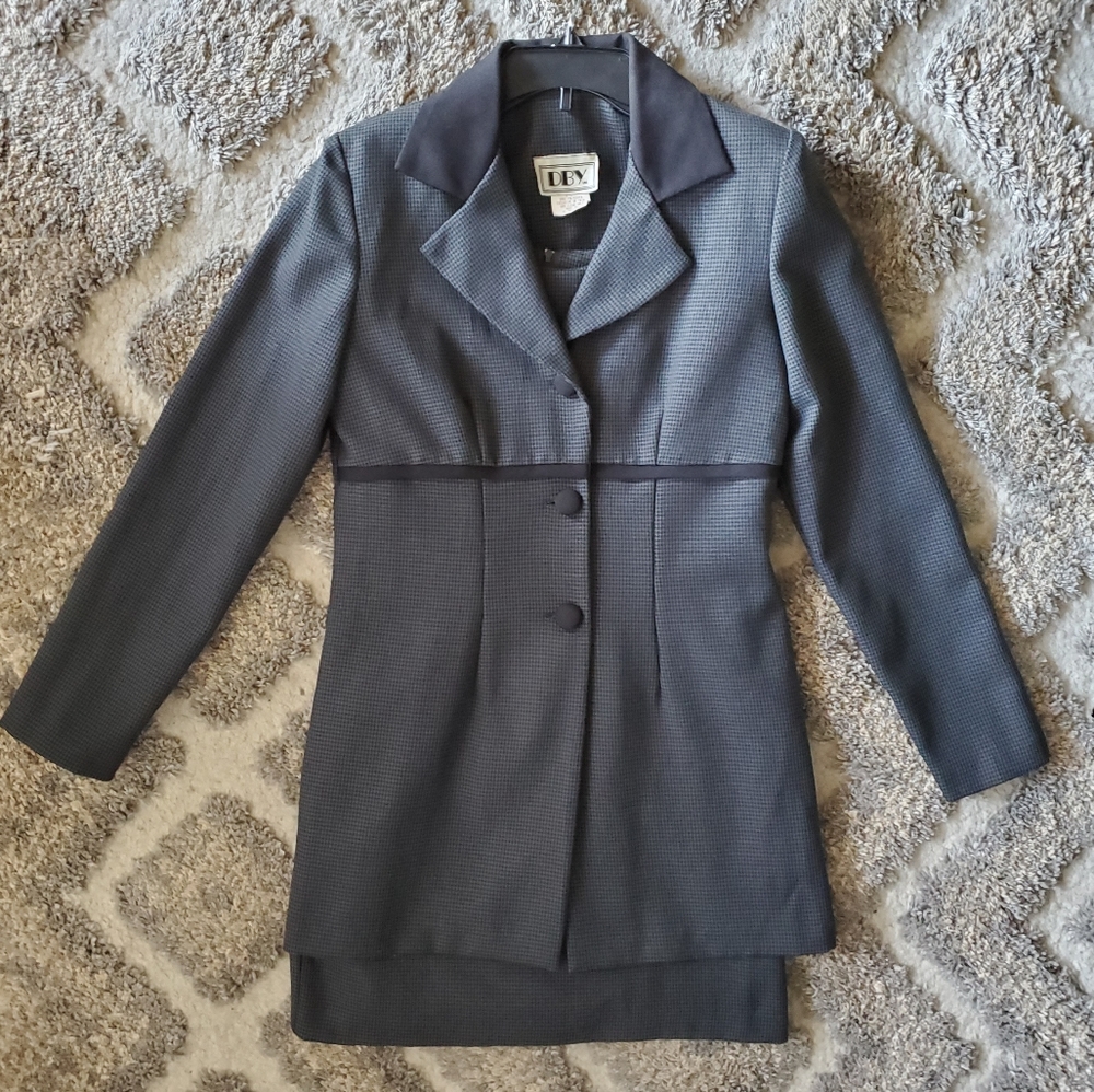 Grey and Black 2 Piece Dress Suit